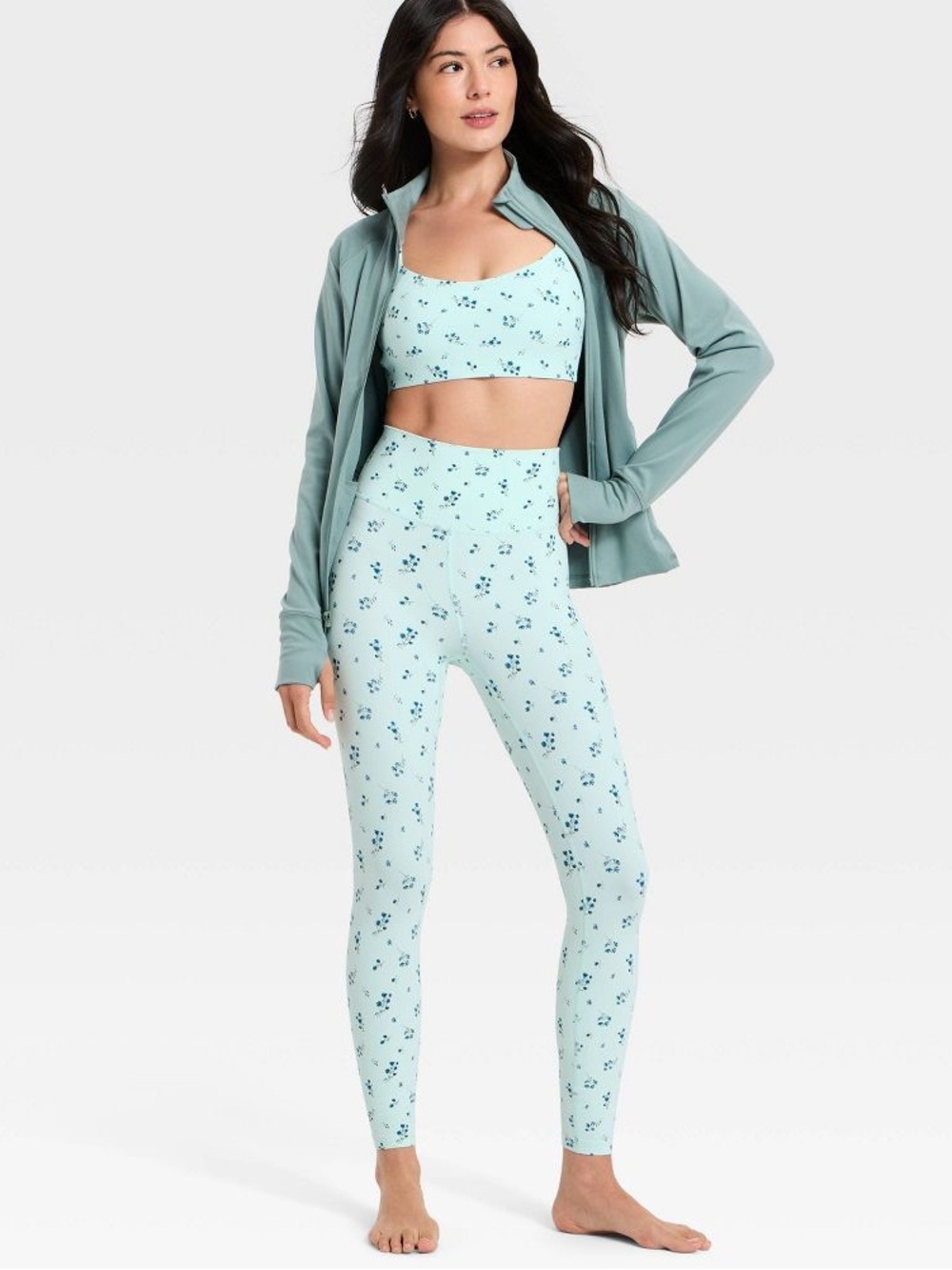 all in motion Mint Floral High-Rise Leggings